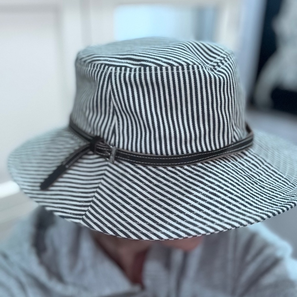 Striped Navy and White Hat
